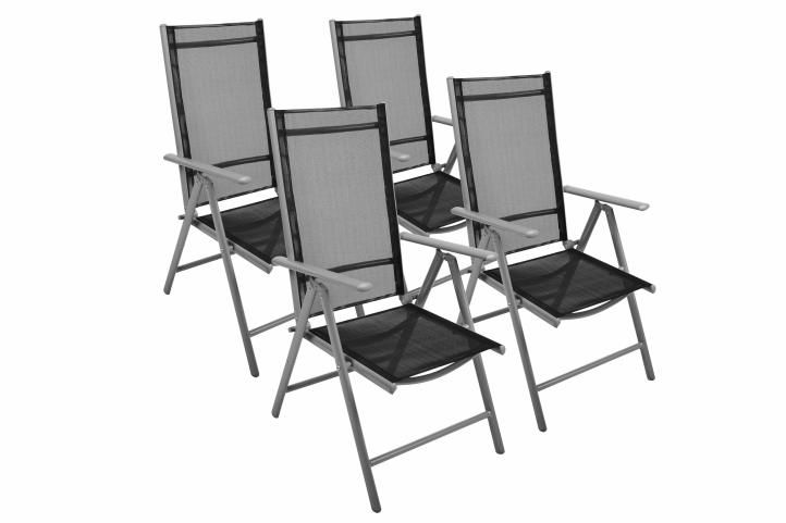 GARTHEN Kerti szék összecsukható 4 db fekete