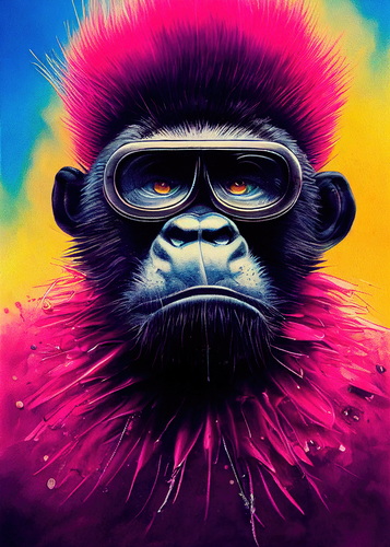 Pink gorilla - vászonkép