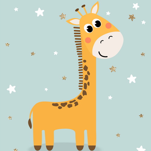 Zsiráf bébi - vászonkép