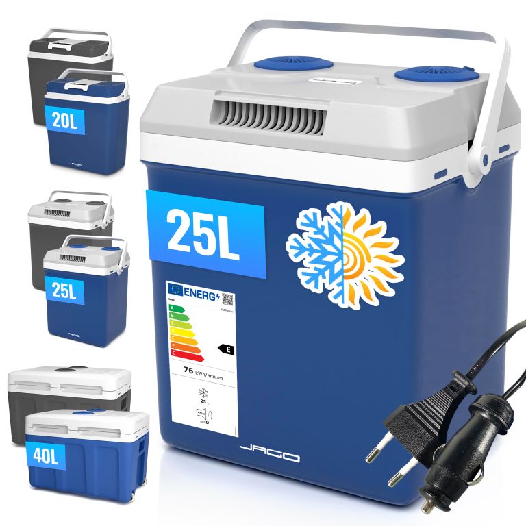 JAGO Elektromos hűtőtáska 2 az 1-ben 25 L kék