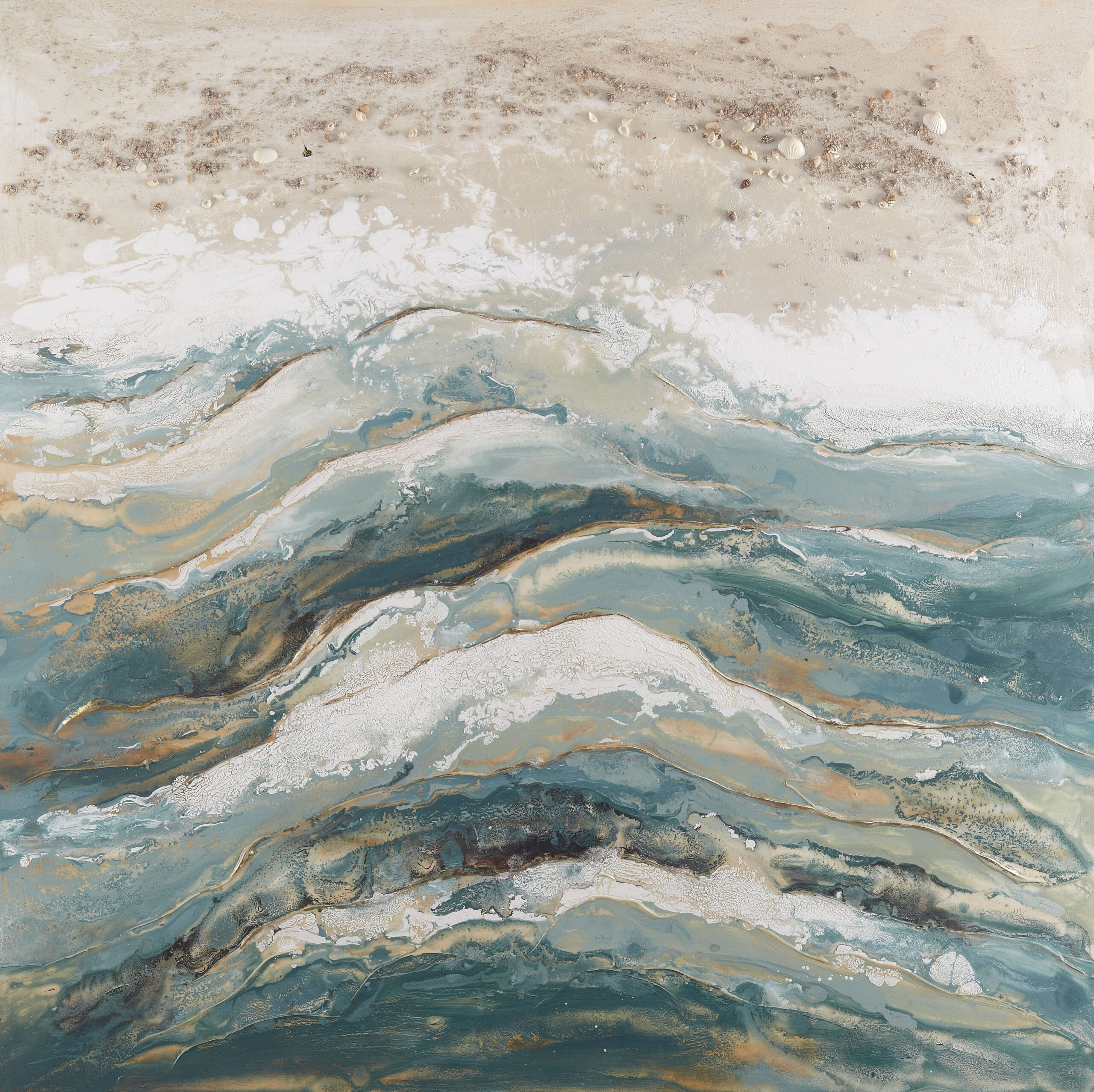 Tengeri hullámok – kézzel festett olajfestmény