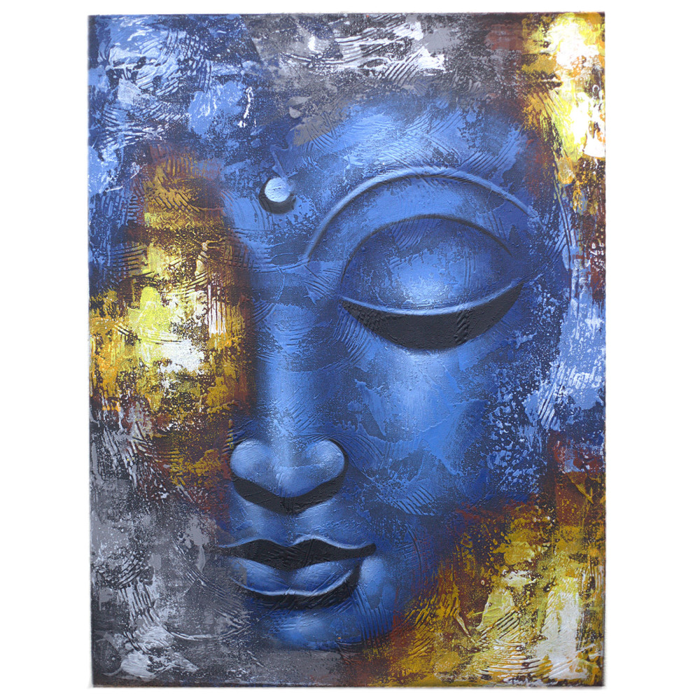 Buddha Festmény - Kék Fej - Absztrakt 60x80cm