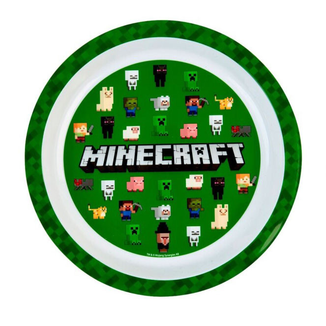 Minecraft Green műanyag lapostányér