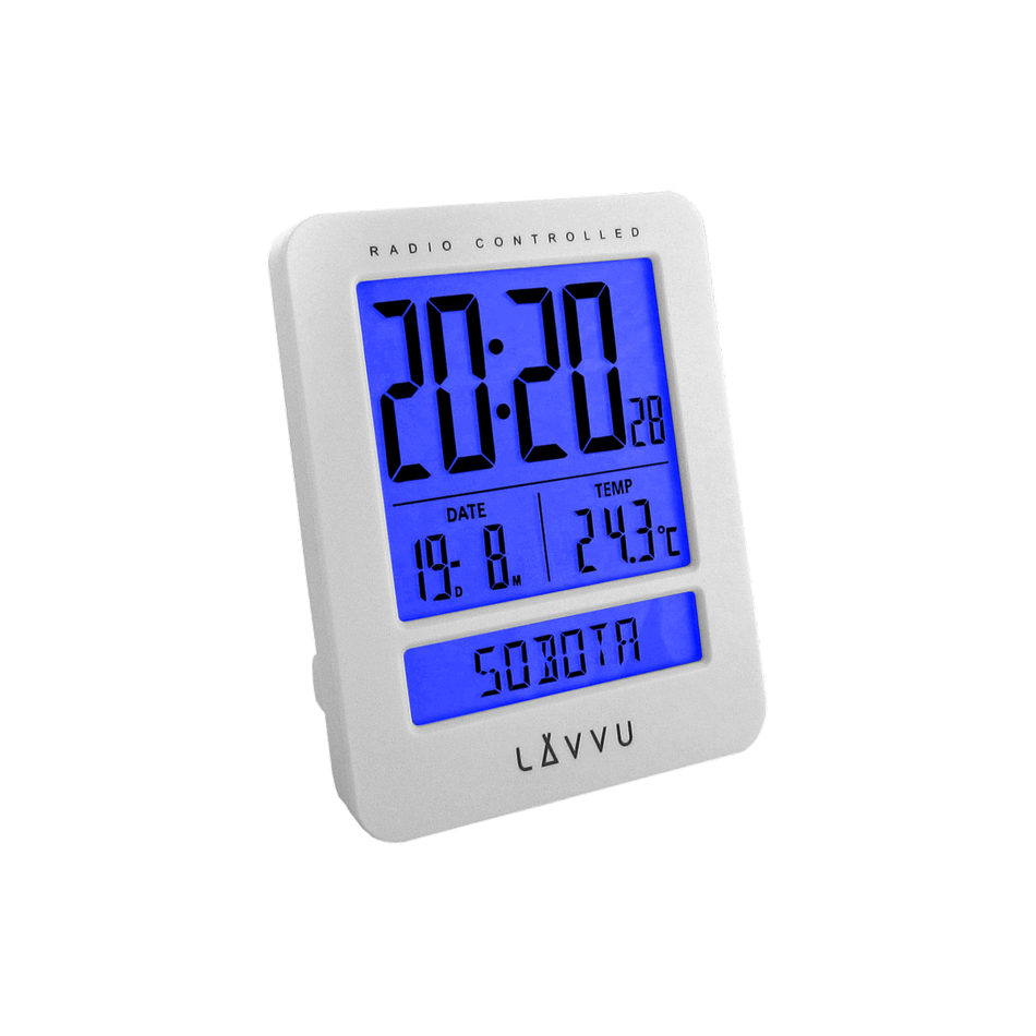 Digitális Lavvu Duo White LAR0020 ébresztőóra, 9,2 cm