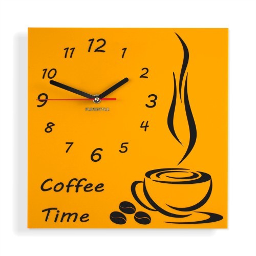 Konyhai falióra Coffee Time Fekete