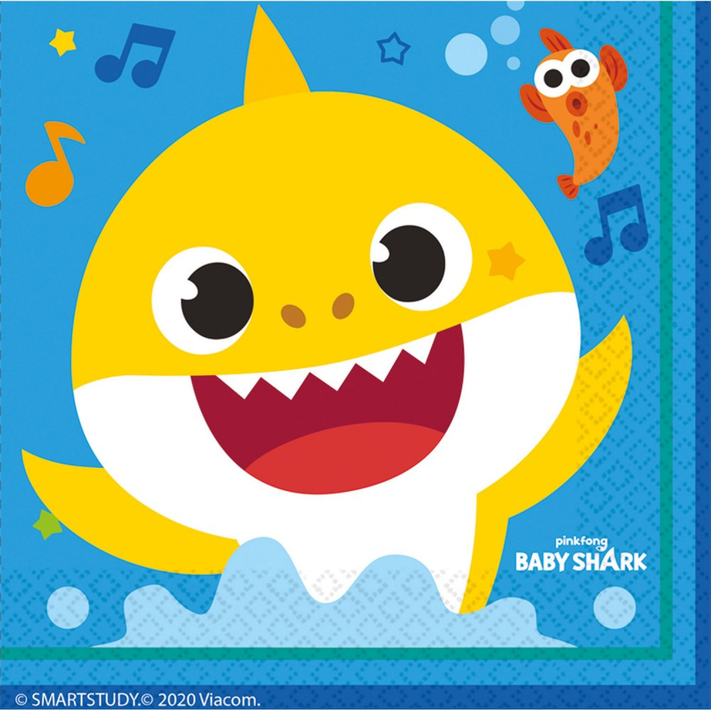 Baby Shark Music szalvéta 16 db-os 33x33 cm