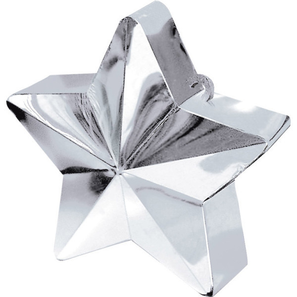 Ezüst Silver csillag alakú léggömb, lufi súly