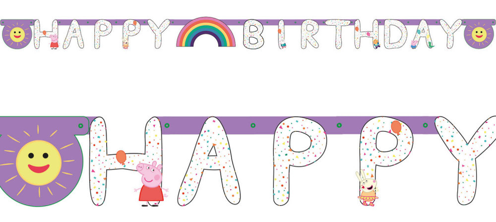 Peppa malac Confetti Happy Birthday felirat