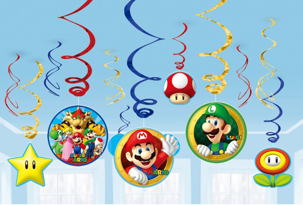 Super Mario Mushroom World szalag dekoráció 12 db-os szett