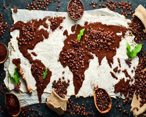 Kávék világa - vászonkép