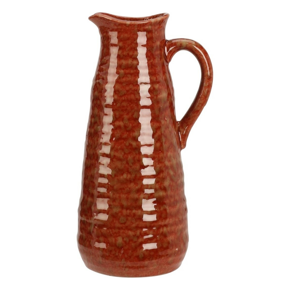 Busara kőagyag  váza/kancsó, 10,5 x 24 cm, piros
