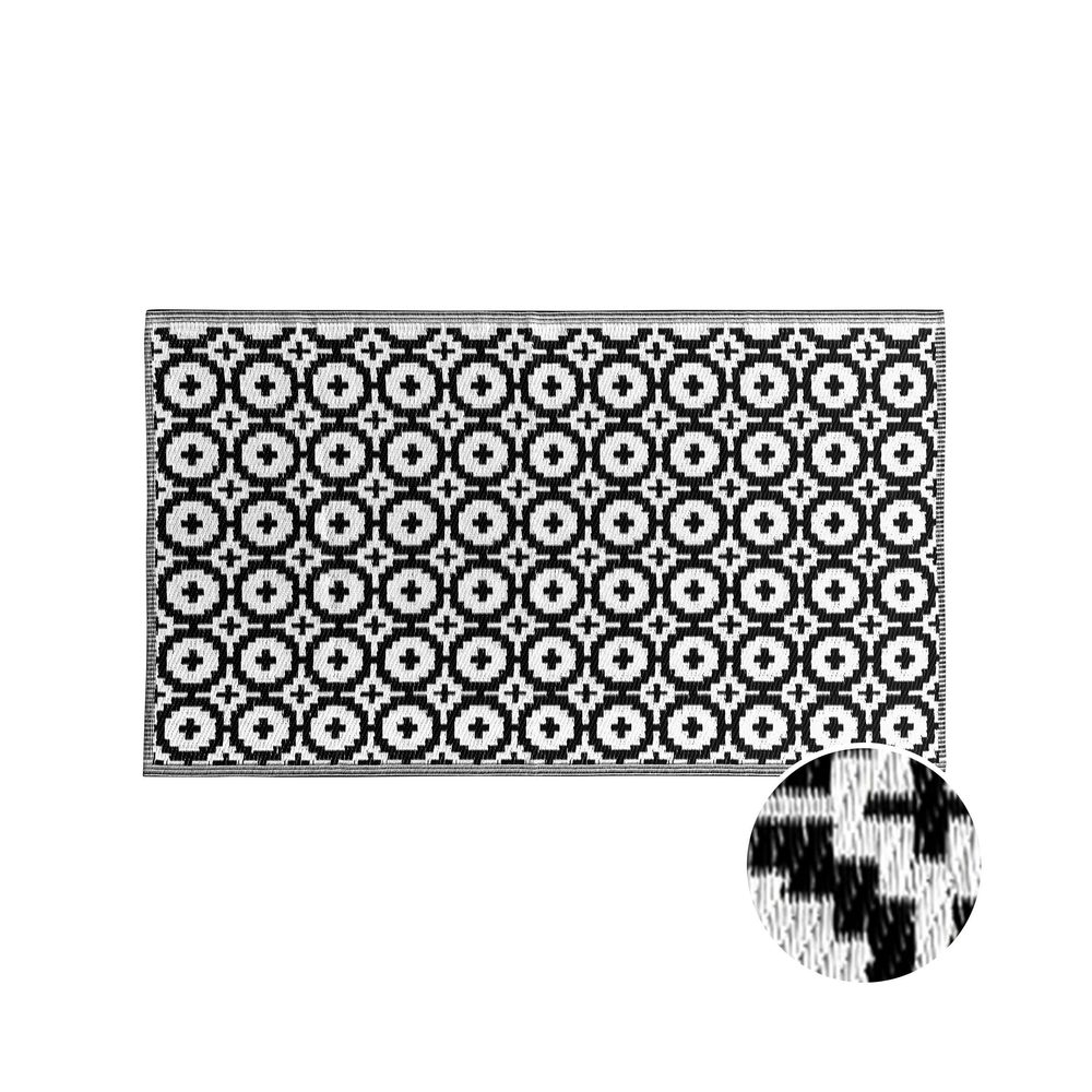 COLOUR CLASH kültéri szőnyeg, fekete/fehér mozaik 150x90cm