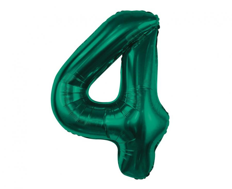 BandC Bottle Green, Zöld 4-es szám fólia lufi 85 cm