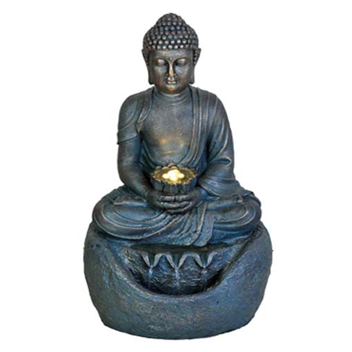 Buddha a gyertyafénynél - beltéri csobogó