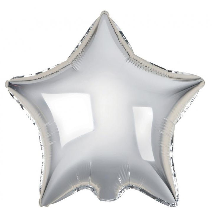 Ezüst csillag Silver fólia lufi 44 cm