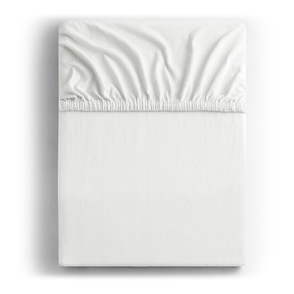 Fehér gumis jersey lepedő 140x200 cm Amber – DecoKing