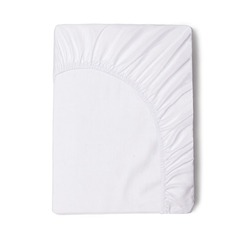 Fehér pamut-szatén gumis lepedő, 140 x 200 cm - HIP