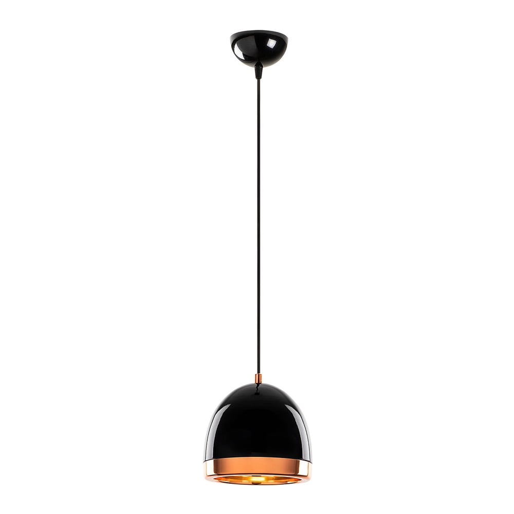 Fekete-aranyszínű függőlámpa fém búrával ø 17 cm Mugo – Opviq lights