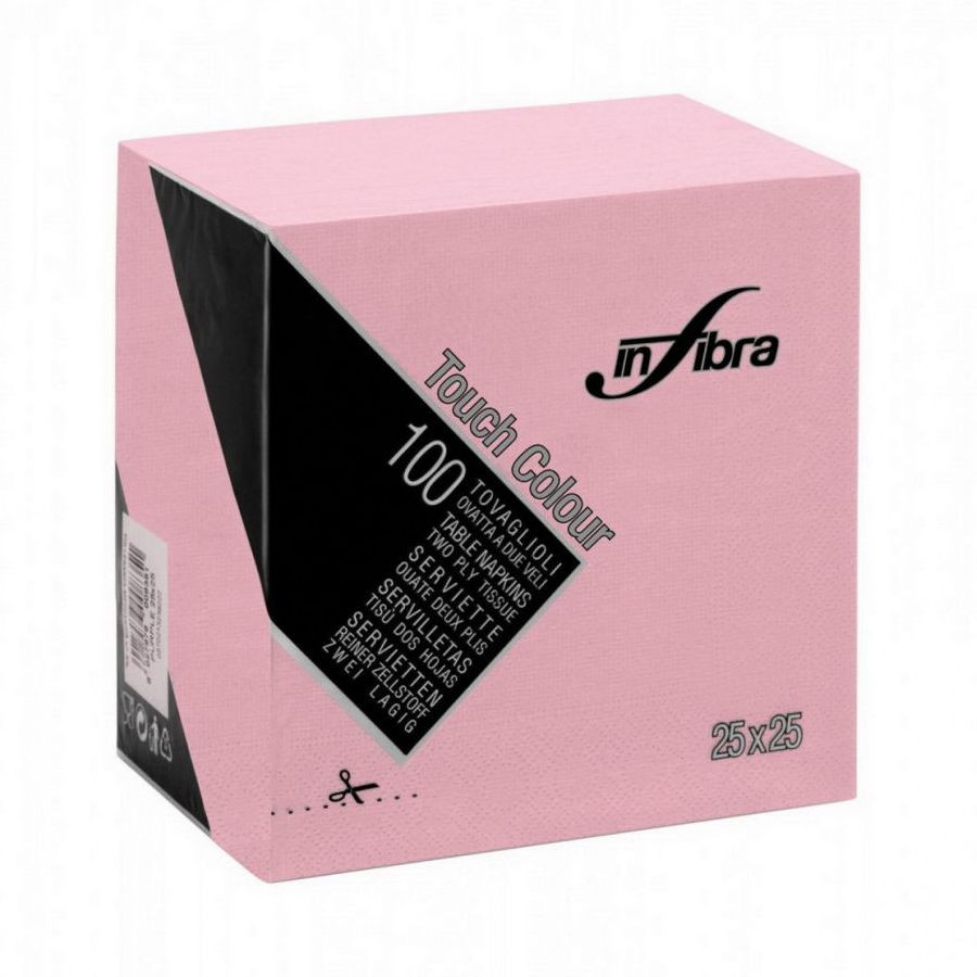 Infibra Szalvéta 25x25cm pink  2 réteg 100 lap/csomag 