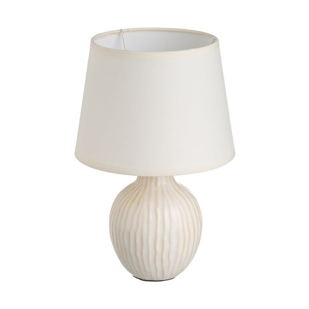 Krémszínű kerámia asztali lámpa textil búrával (magasság 28 cm) – Casa Selección