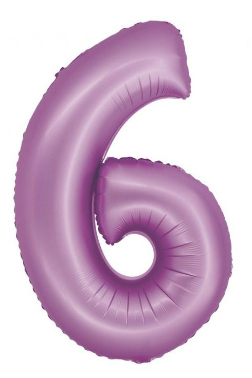 Levendula 6-os Lavender Mat szám fólia lufi 76 cm