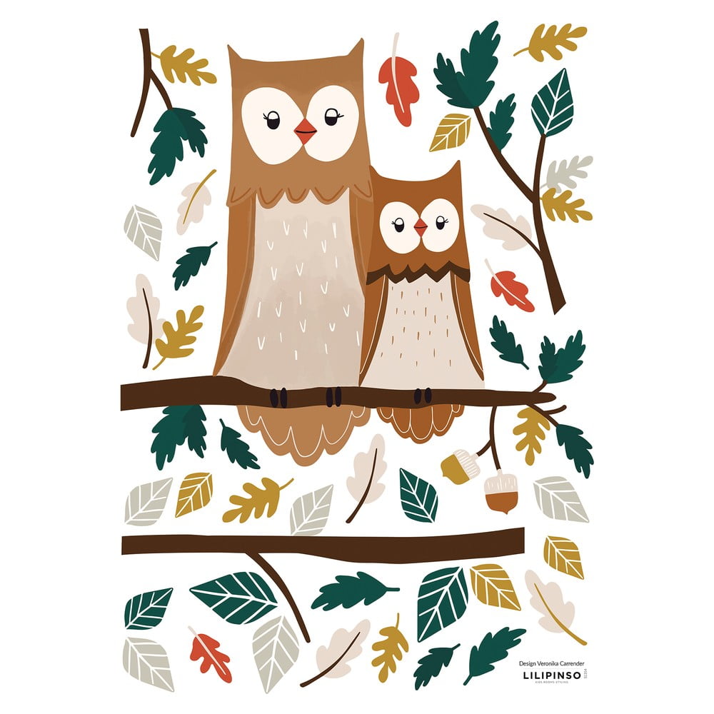 Matrica lap 30x42 cm Owl Family – Lilipinso