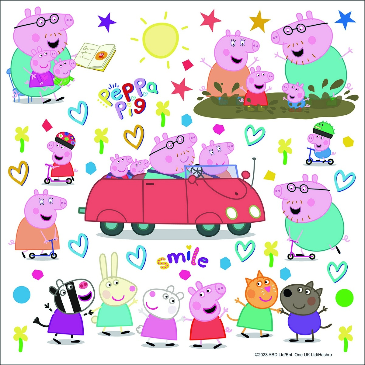 Peppa Pig Car öntapadós dekoráció, 30 x 30 cm,30 x 30 cm