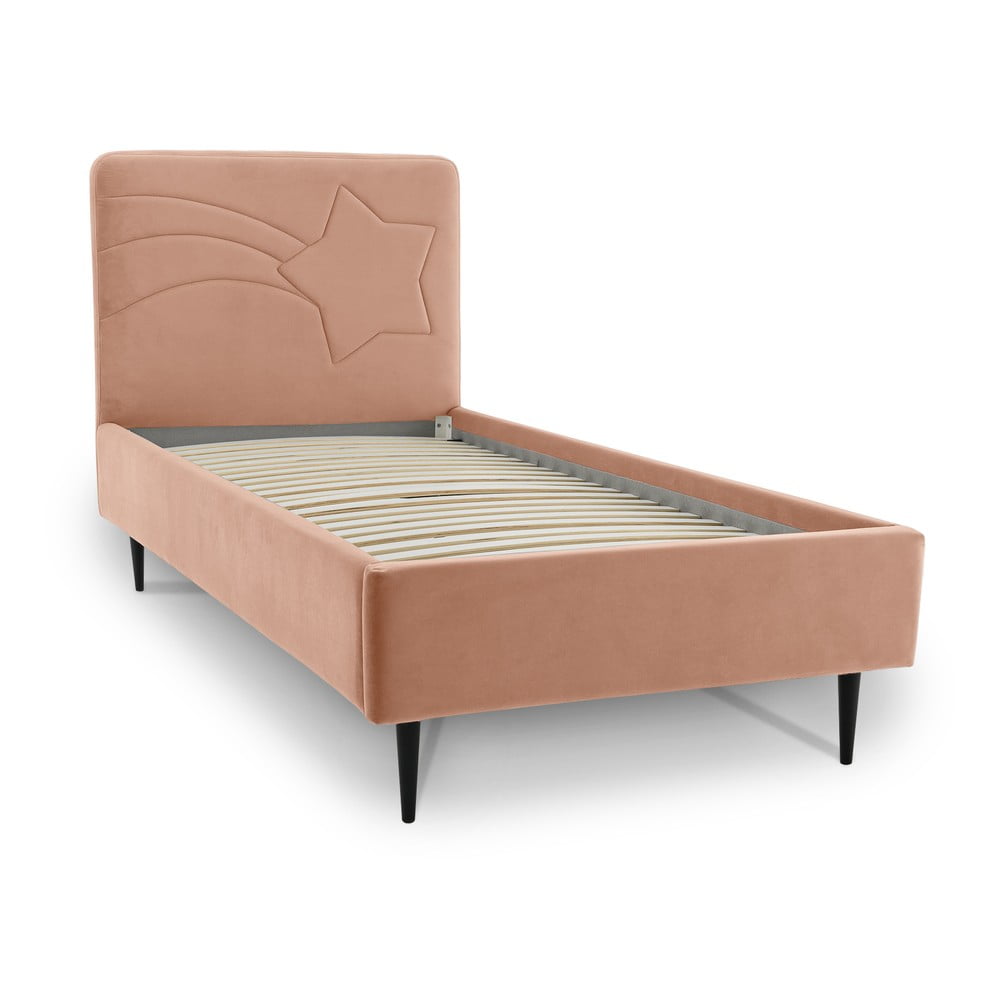 Rózsaszín ágyneműtartós gyerekágy 90x200 cm Star – Scandic