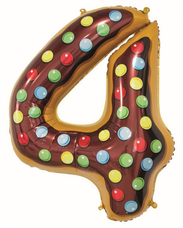 Süti mintás 4-es Cookie szám fólia lufi 78 cm