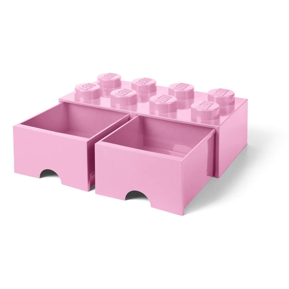 Világos rózsaszín tárolódoboz, 2 fiókkal - LEGO®