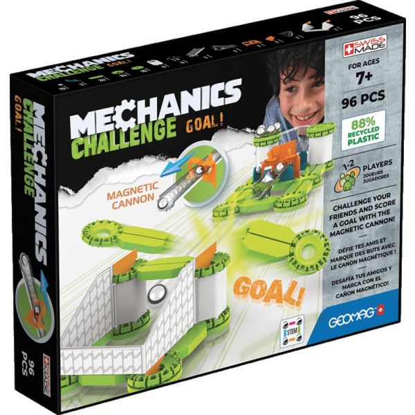 Geomag Mechanics: Challenge Goal! mágneses építőjáték készlet - 96 db-os