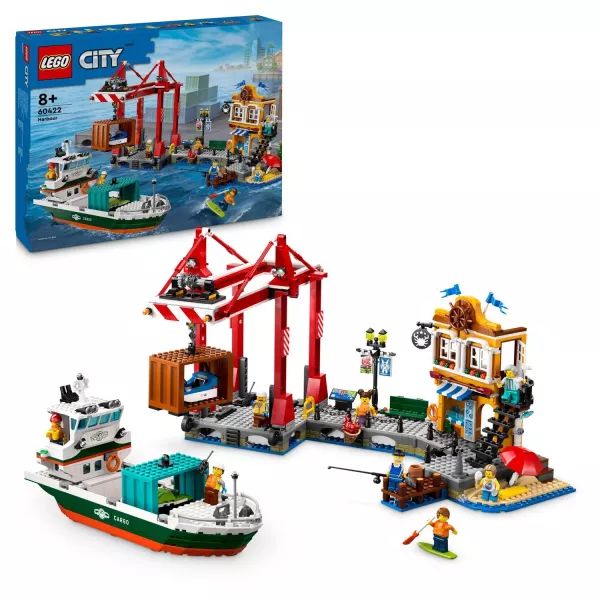 LEGO® CITY: Tengerparti kikötő teherszállító hajóval 60422