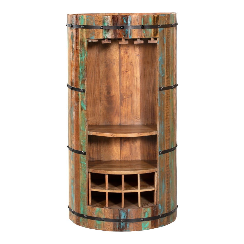 Natúr színű újrahasznosított fa bortartó szekrény palackok száma 8, 60x115 cm Kaveri – Interia Home & Living