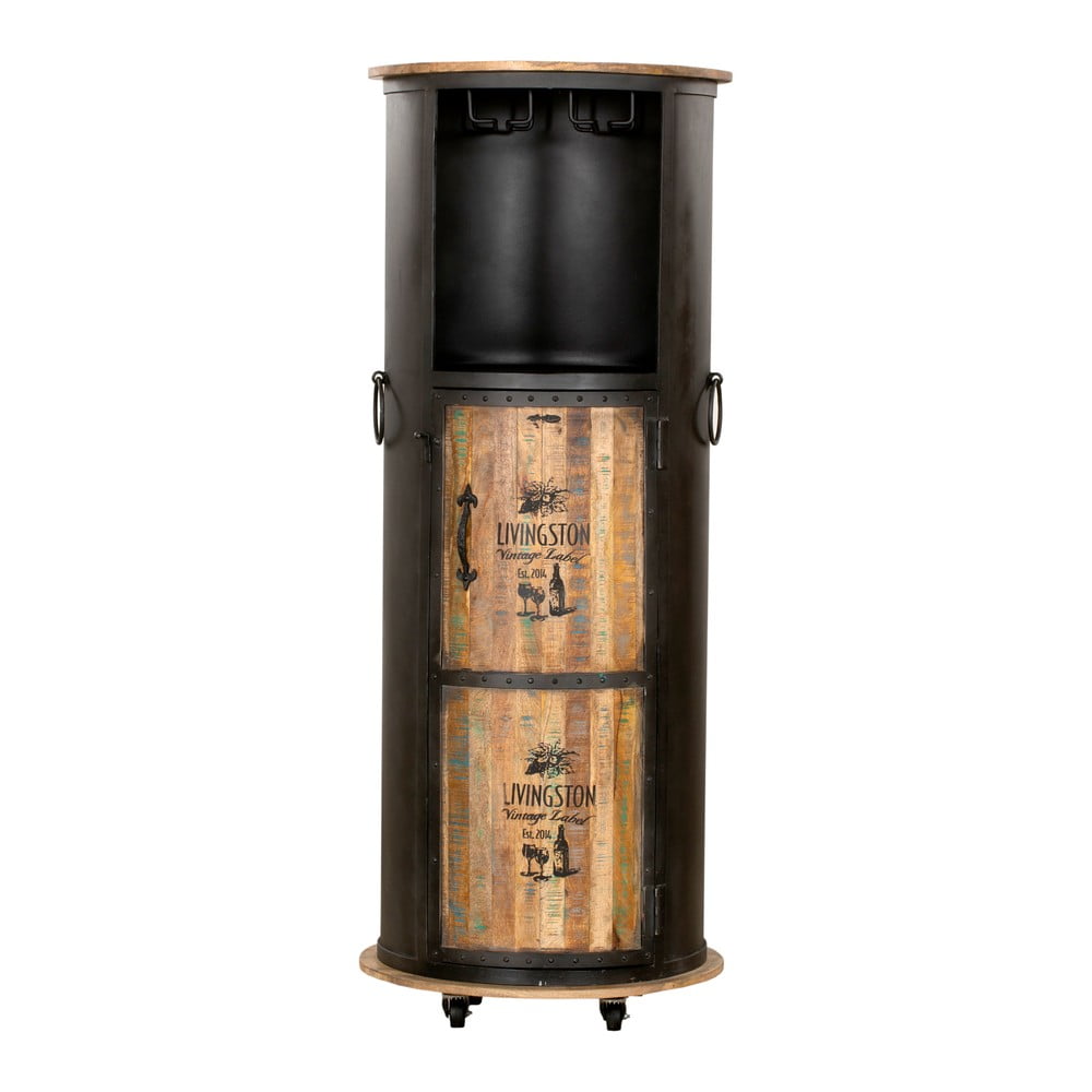 Fekete fém bortartó szekrény palackok száma 9, 60x155 cm Luni – Interia Home & Living