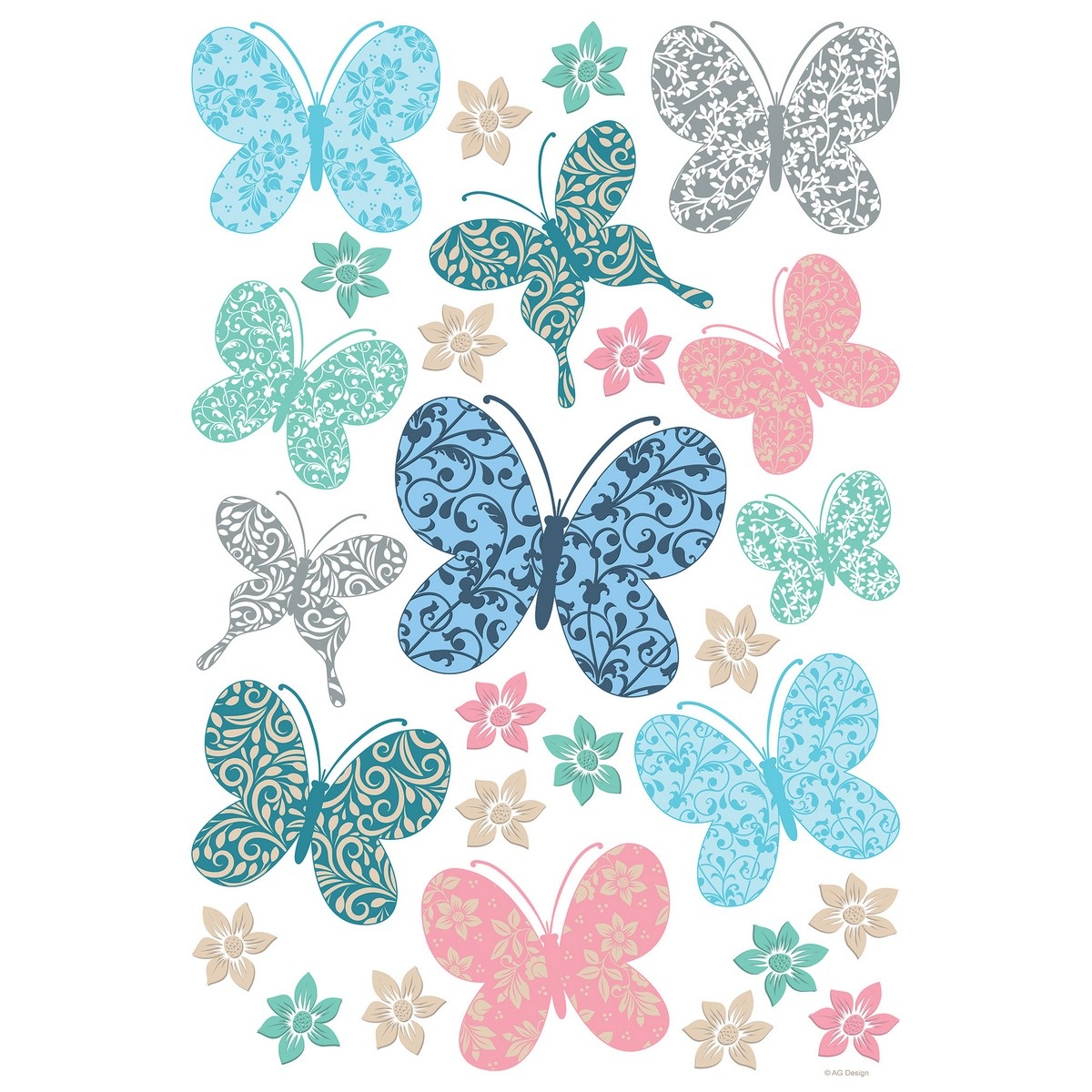 Pillangók öntapadós dekoráció, 42,5 x 65 cm