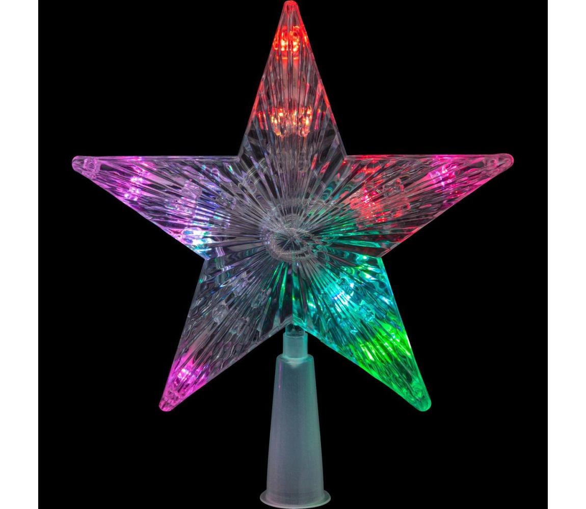  LED RGB Karácsonyi csillag fához 10xLED/2xAA 15cm 