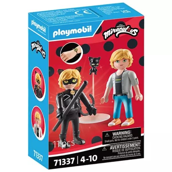 Playmobil: Miraculous - Adrien & Fekete Macska játékszett karkötővel 71337