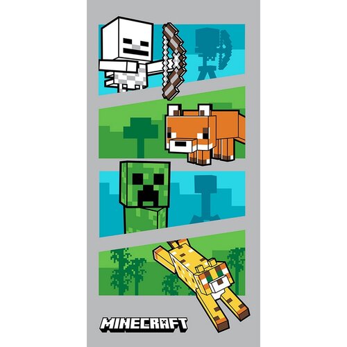 Minecraft állatok gyerek törölköző, 70 x 140 cm