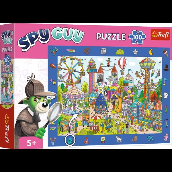 Trefl: Spy Guy Vidámpark nyomozós képkereső puzzle - 100 darabos