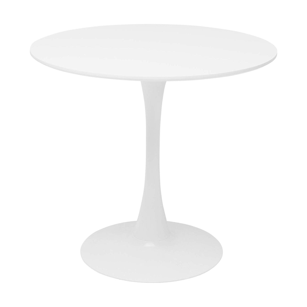 Étkezőasztal, kerek, fehér, matt, átmérő 80 cm, REVENTON NEW