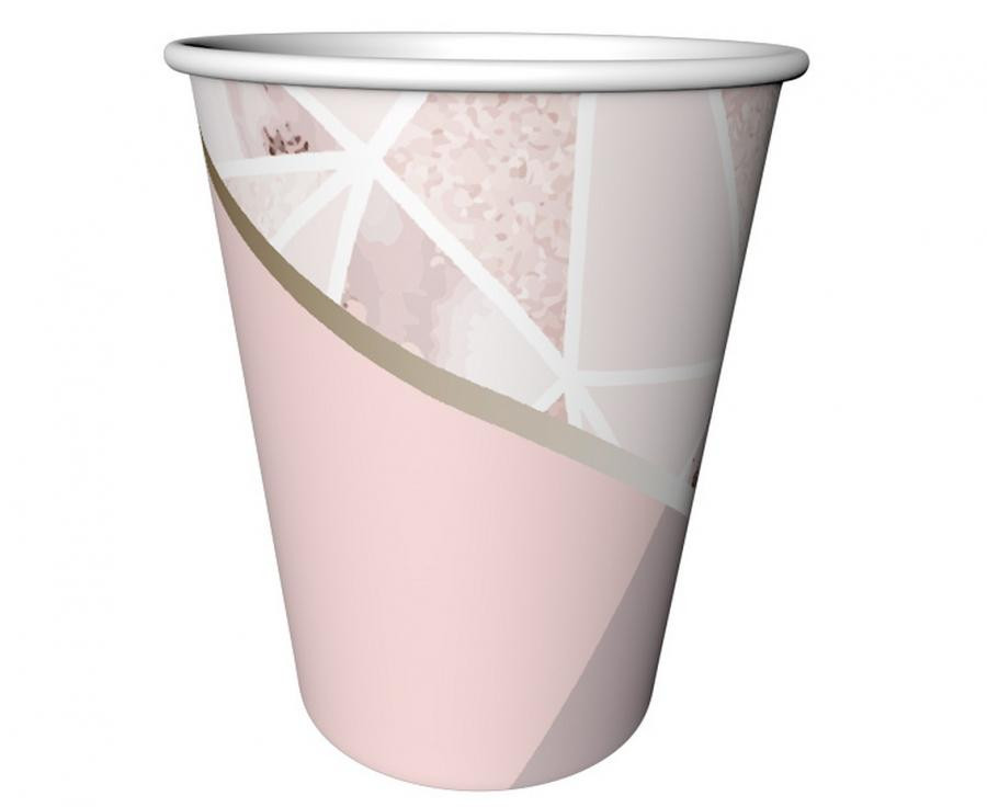 Rózsaszín Rose Chic papír pohár 6 db-os 240 ml