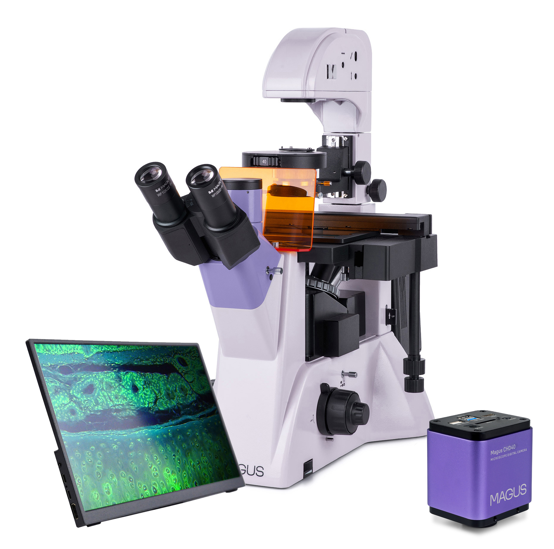 MAGUS Lum VD500 LCD fluoreszcens fordított digitális mikroszkóp