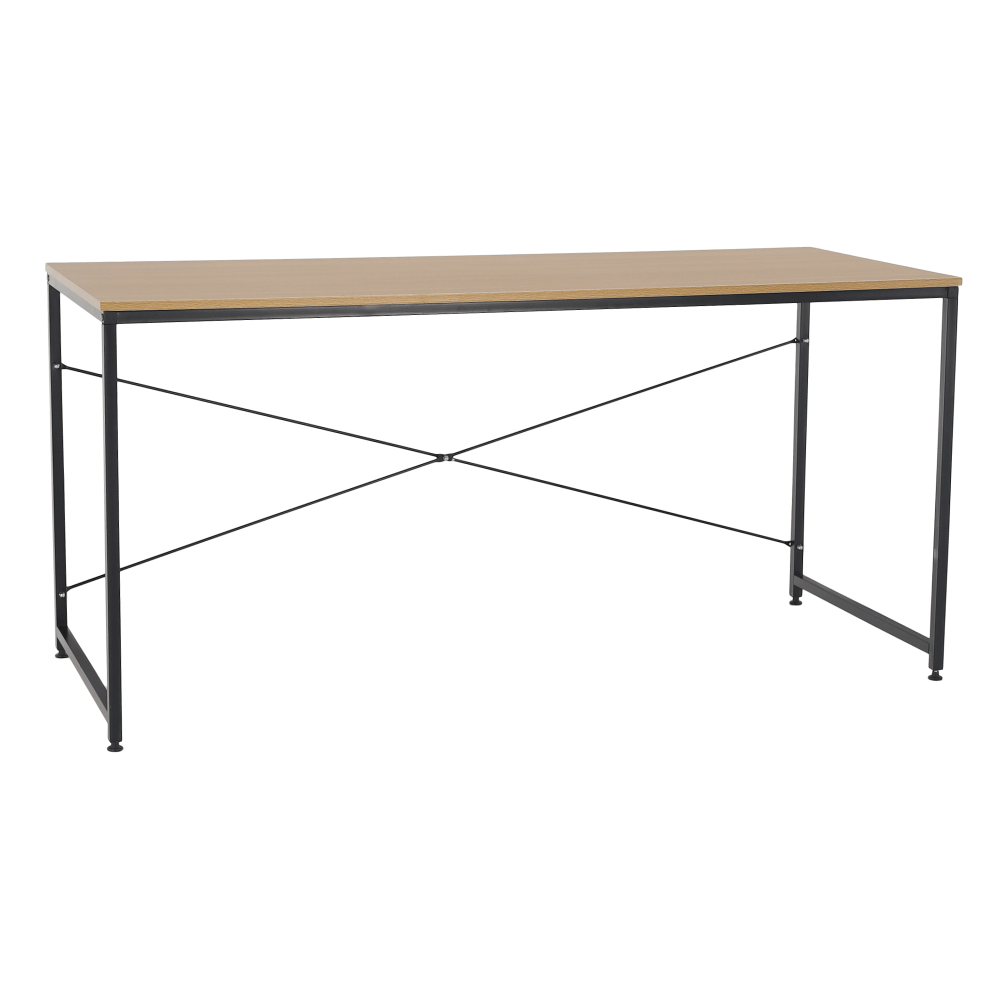 Íróasztal tölgy/fekete, 150x60 cm, MELLORA
