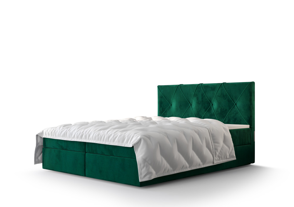 Atlea Boxspring ágy matraccal 140x200 (Bonell) zöld