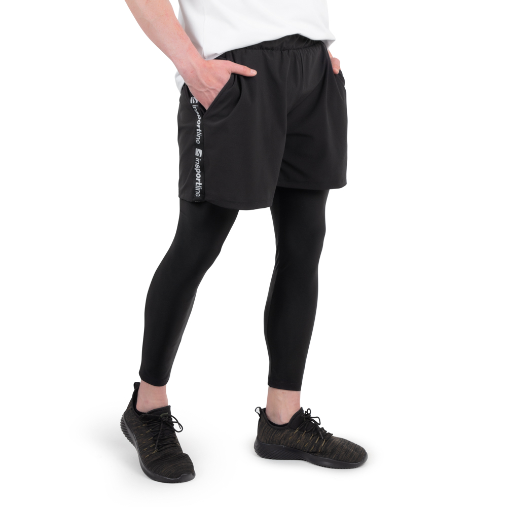 Férfi leggings 2in1 inSPORTline Closefit  M  standard  fekete