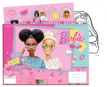 Barbie Happy Thoughts A/4 spirál vázlatfüzet 40 lapos matricával