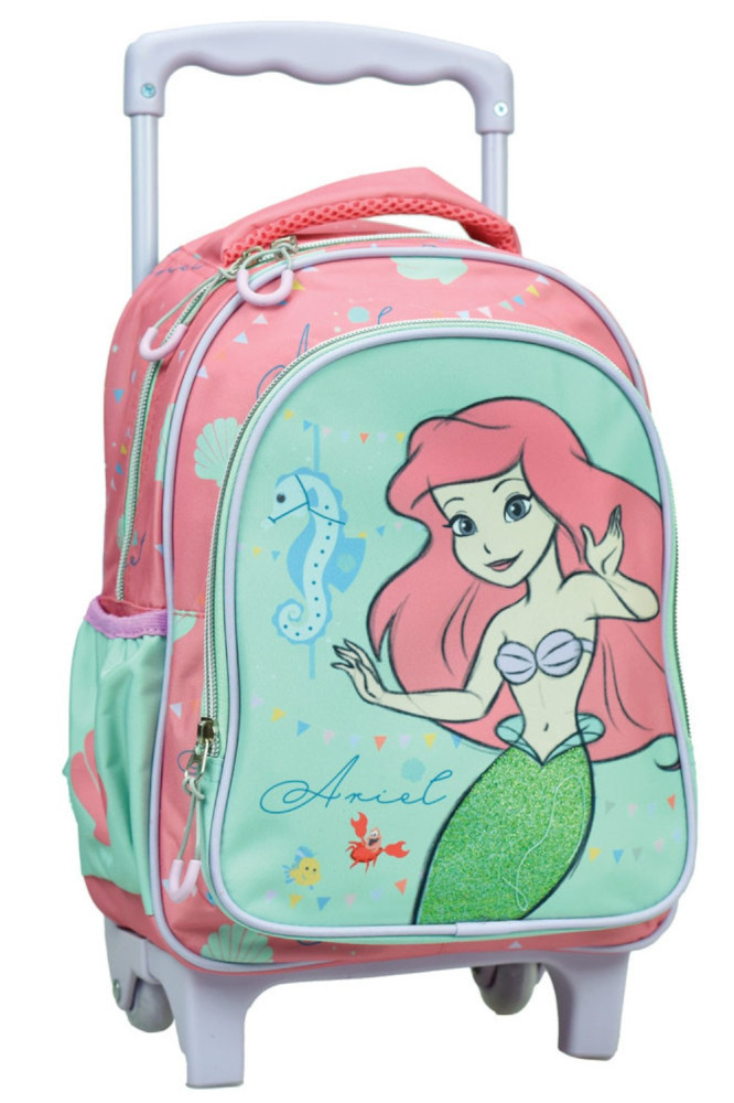 Disney Hercegnők Ariel gurulós ovis hátizsák, táska 30 cm