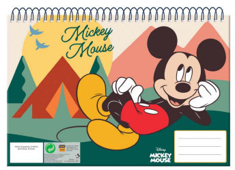 Disney Mickey Nature A/4 spirál vázlatfüzet, 30 lapos