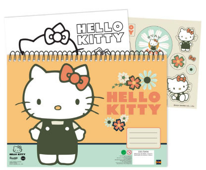 Hello Kitty Stay Sunny A/4 spirál vázlatfüzet 40 lapos matricával