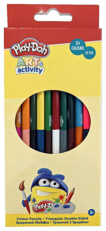 Play-Doh Art kétvégű, háromszögletű színes ceruza készlet